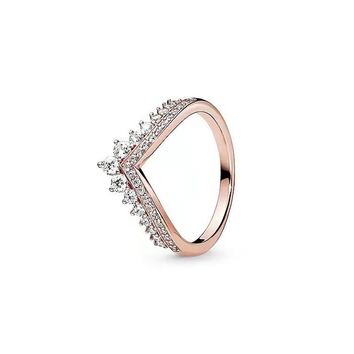 1 Piece Fashion Heart Shape Copper Plating Zircon Rings