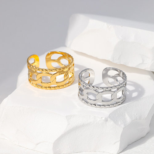 Les chaînes décontractées de style IG impriment un placage en acier inoxydable avec un anneau ouvert ajouré