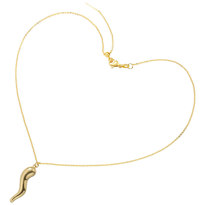 Collar pendiente del Zircon plateado oro 18K del cobre XNUMXK del estilo simple elegante casual a granel