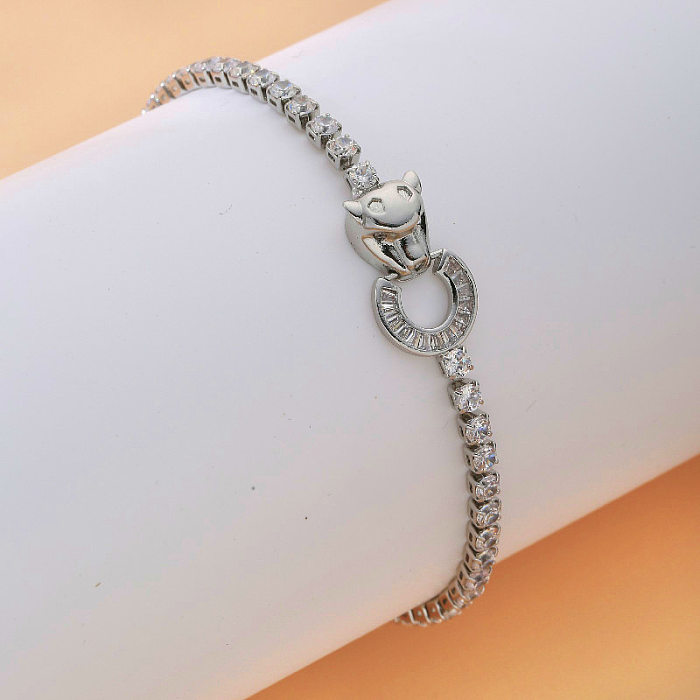 Elegant Streetwear Geometric Heart Shape Butterfly Copper Inlay Zircon Bracelets