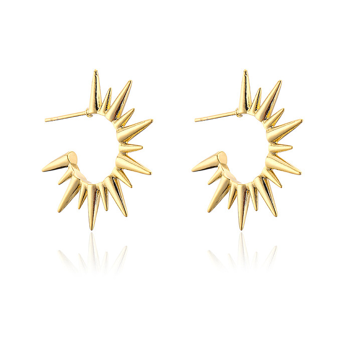 Sternförmige C-förmige Ohrringe aus 18-karätigem Gold mit Kupferbeschichtung im neuen Stil