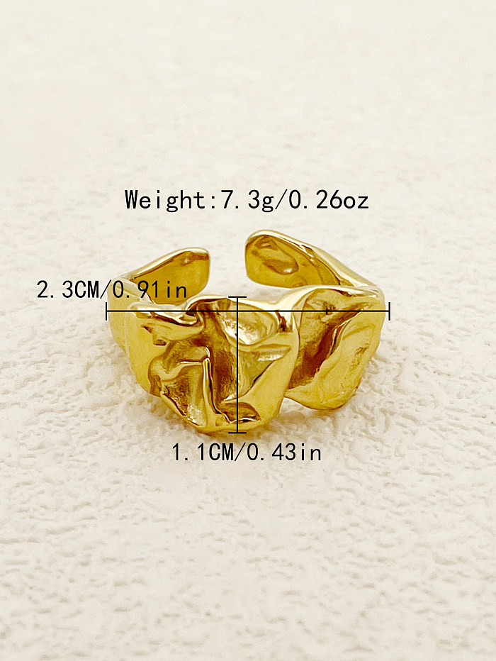 Casual Simple Style Irregular Stainless Steel Gold Plated Open Ring In Bulk