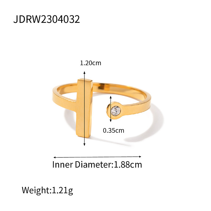 Commute Round Stainless Steel Plating Titanium Steel 18K Gold Plated Rings