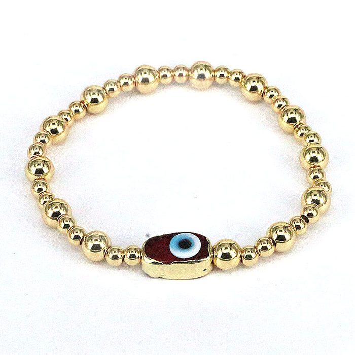 Fashion Devil'S Eye Copper Gold Plated Bracelets 1 Piece