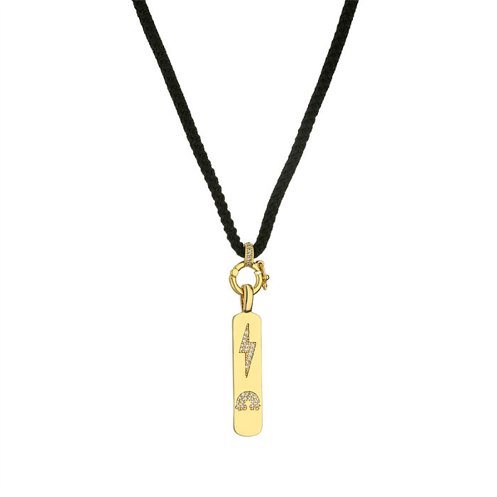 Streetwear Cross Heart Shape Copper Plating Inlay Zircon Gold Plated Pendant Necklace