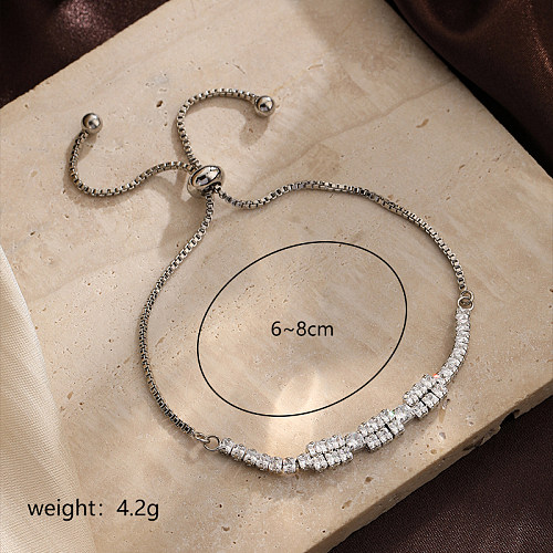 Bracelets de zircon incrustés de cuivre de couleur unie de style simple