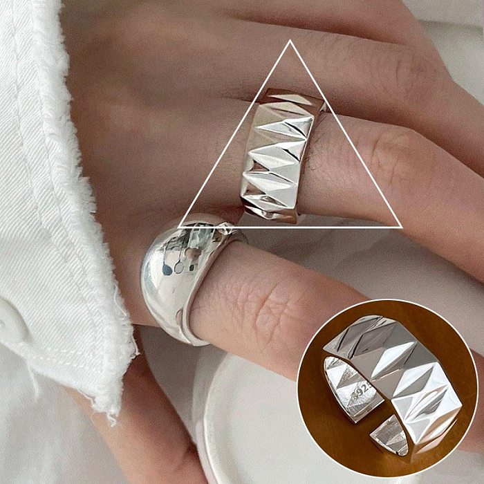 Simple Style Geometric Copper Plating Open Rings