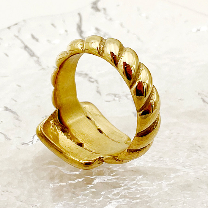 Anéis banhados a ouro geométricos de aço inoxidável estilo moderno estilo nórdico
