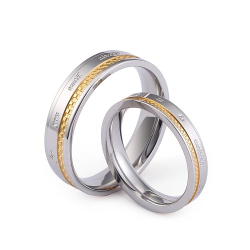 Anel de moda coreano simples carta em inglês casal anel joias atacado