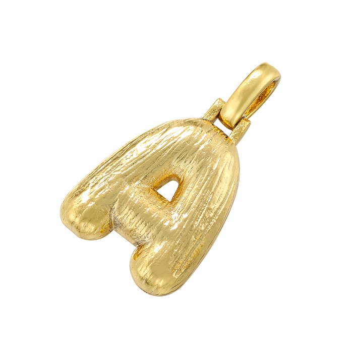 Casual Modern Style Simple Style Letter Copper 18K Gold Plated Charms In Bulk