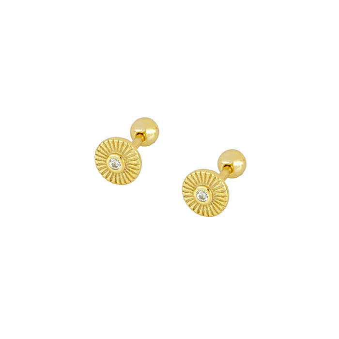 1 Pair IG Style Classic Style Korean Style Flower Snake Butterfly Plating Inlay Copper Zircon White Gold Plated Gold Plated Ear Studs