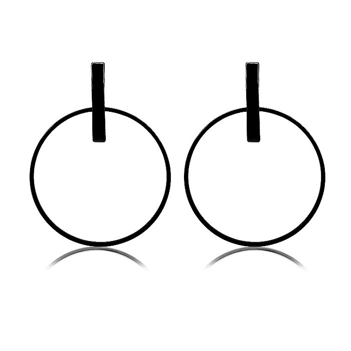 Fashion Round Artificial Crystal Metal Copper Inlay Rhinestones Pearl Zircon Earrings 1 Pair