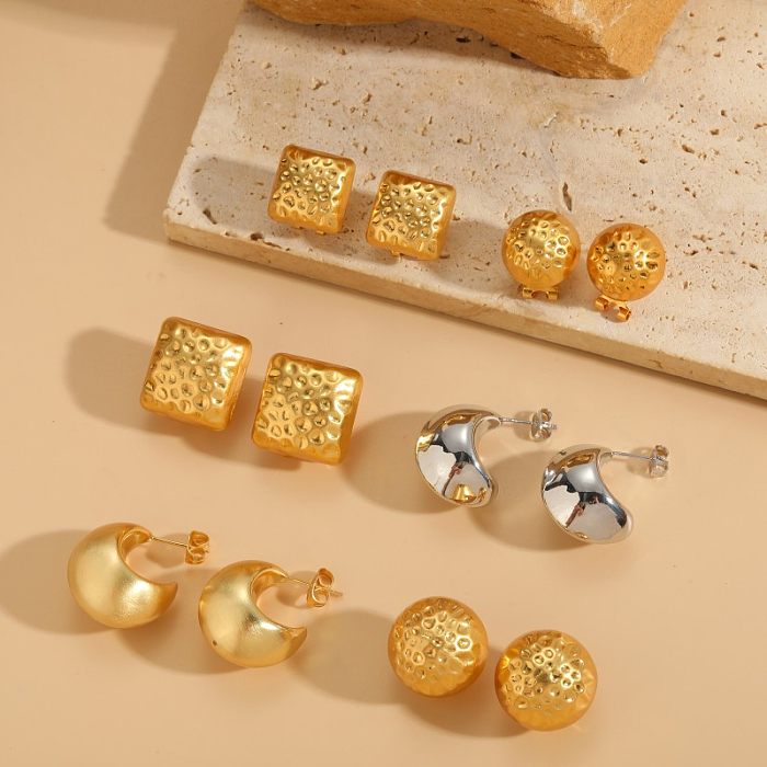 1 Pair Classic Style Geometric Plating Copper 14K Gold Plated Ear Studs