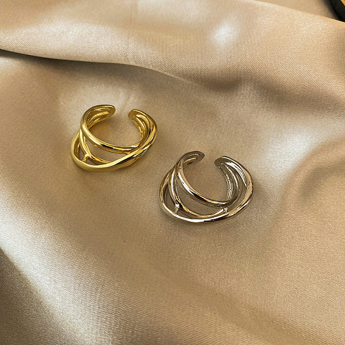 Lady Streetwear Geometric Copper Open Rings