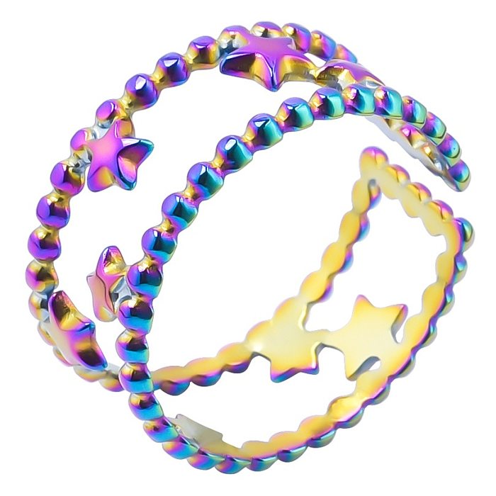 Großhandels-einfacher Art-Stern-offener Ring aus Edelstahl