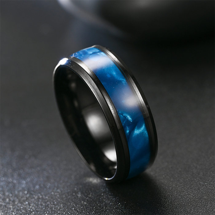 Fashion Color Block Stainless Steel Rings 1 Piece