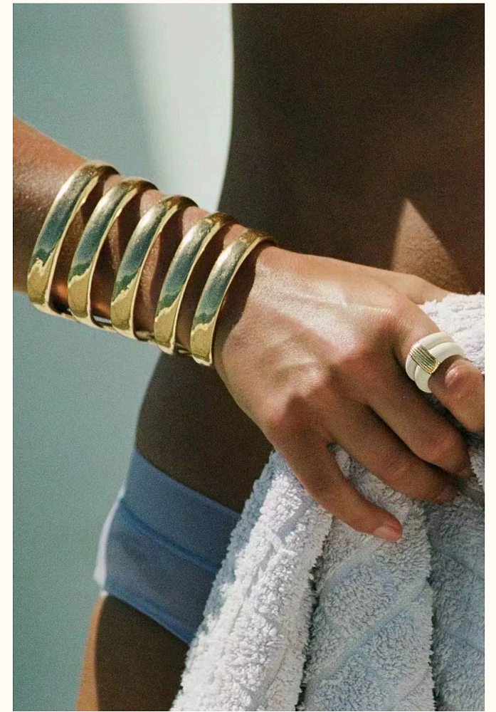 Retro Simple Style Roman Style Geometric Copper Enamel Rings