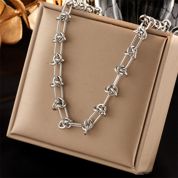 Bracelets et collier plaqués acier et titane, couleur unie, à la mode, 1 pièce