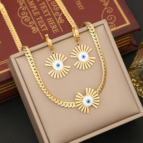 Classic Style Eye Stainless Steel Plating Gold Plated Bracelets Earrings Necklace