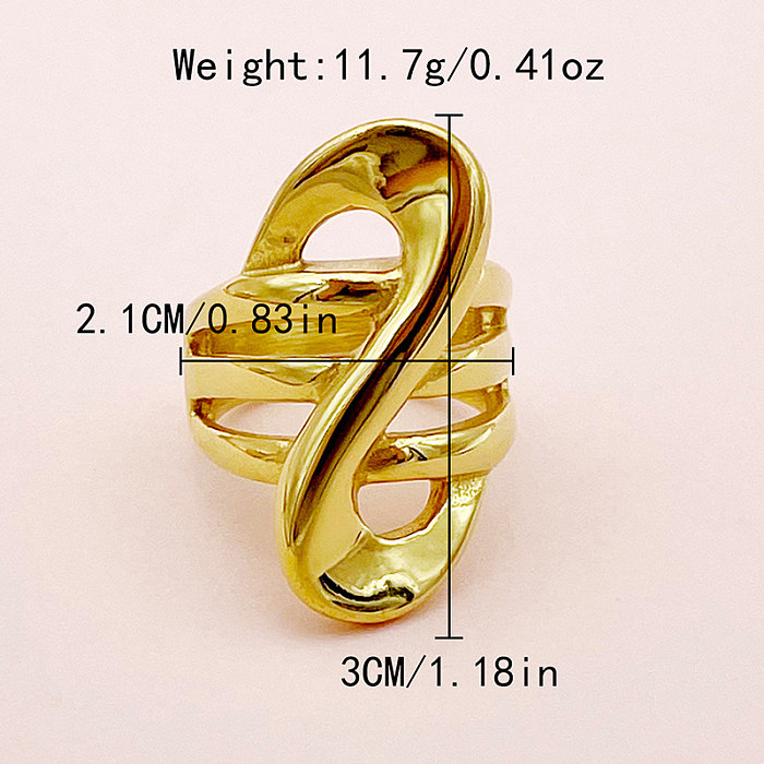 Vintage Style Classic Style Commute S Shape Stainless Steel Polishing Plating Gold Plated Rings