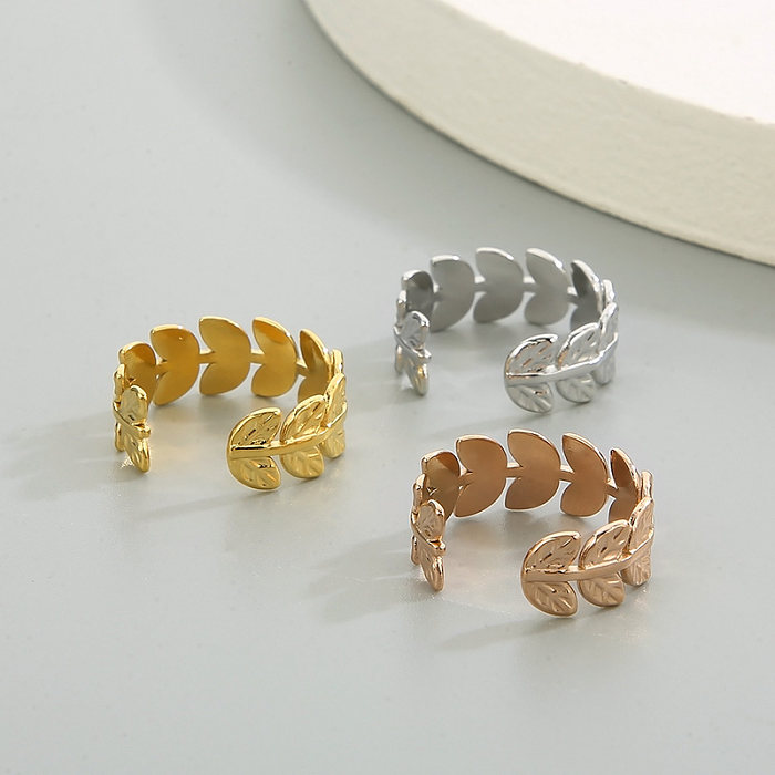 Simple Style Solid Color Titanium Steel Polishing Open Rings