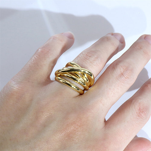 1 Stück offener Ring im einfachen Stil mit C-Form und Kupferbeschichtung