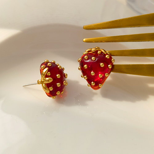 1 Pair Fashion Fruit Copper Plating Earrings