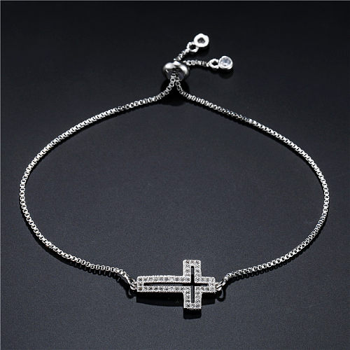 Bracelet croix creuse réglable, bijoux européens et américains