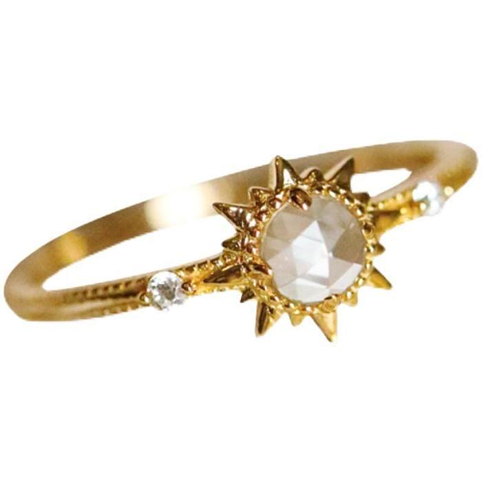 Simple Style Sun Copper Plating Inlay Gem Gold Plated Open Ring