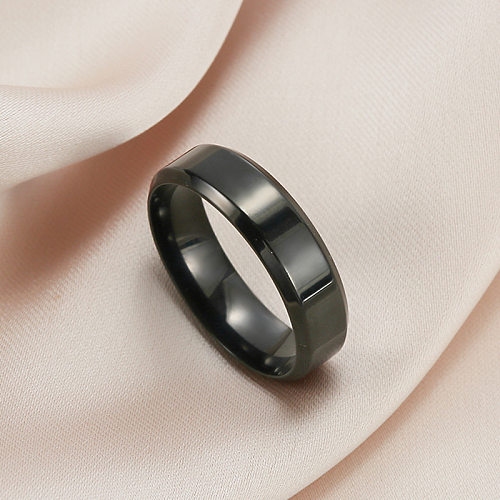 INS Style Simple Style Solid Color Stainless Steel Plating Rings