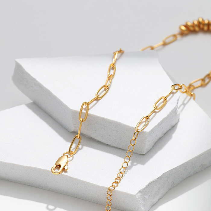 Modern Style Geometric Copper Plating Chain 18K Gold Plated Necklace