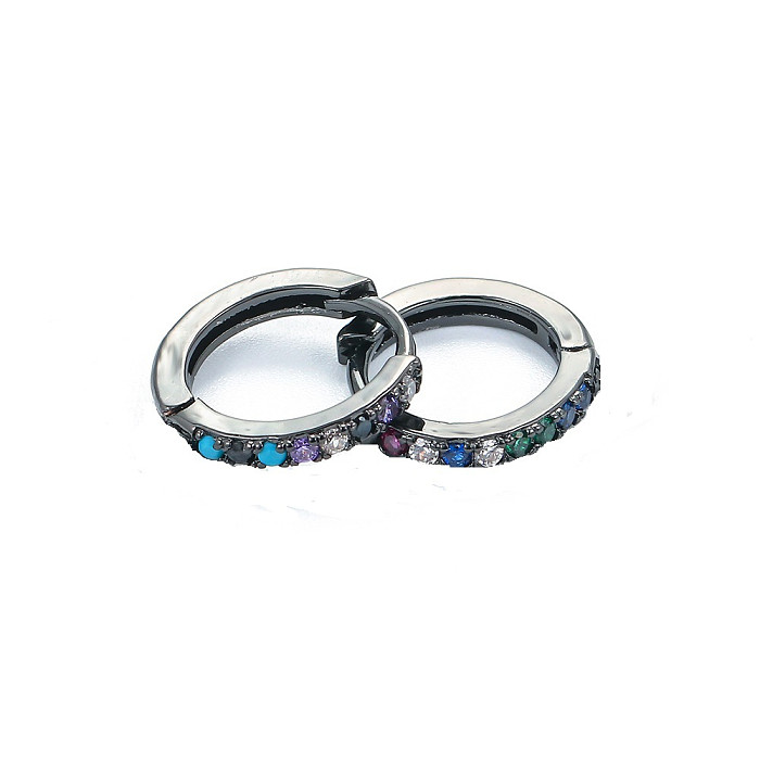 Korean Round Micro-inlaid Zircon Earrings