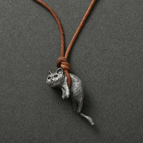 Cute Retro Cat Copper Pendant Necklace