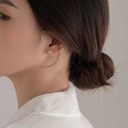 1 Pair Simple Style Letter Plating Inlay Copper Zircon 18K Gold Plated Ear Studs