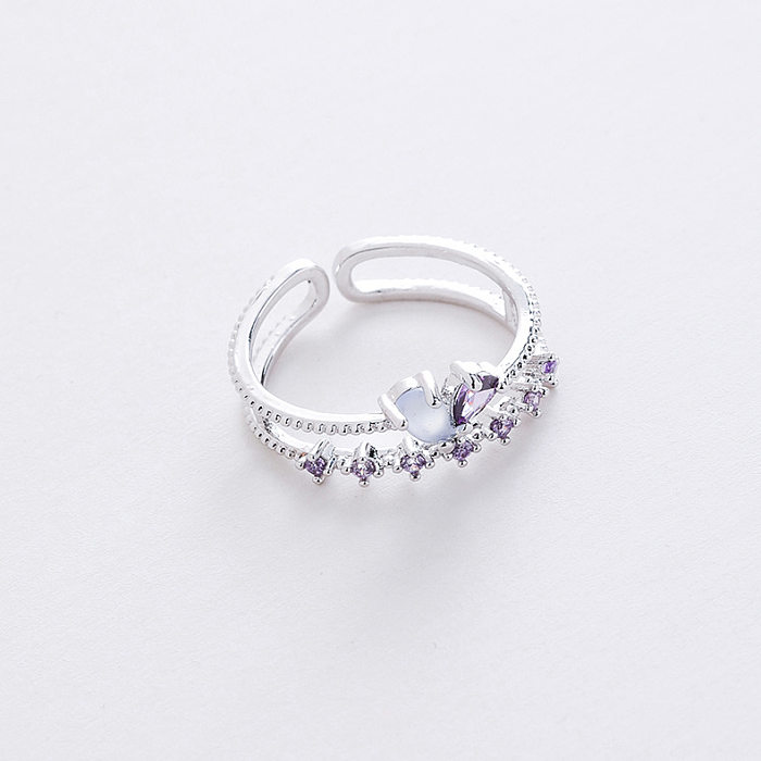 Korean New Micro-Inlaid Crystal Zircon Ring