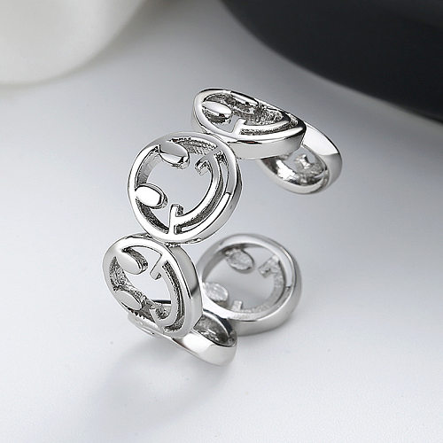 Fashion Smiley Face Copper Hollow Out Rings