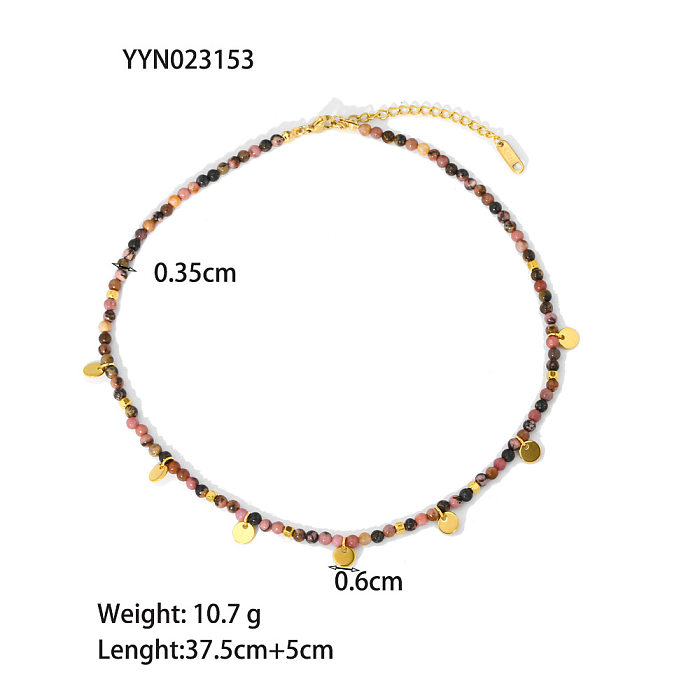 Collier de bracelets de placage en acier inoxydable géométrique décontracté