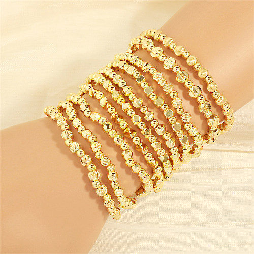 IG Style Simple Style Round Copper Plating 18K Gold Plated Bracelets