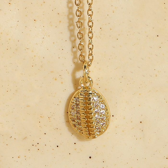 Collar con colgante chapado en oro de 14K con incrustaciones de cobre y estrella de mar de cocotero de estilo clásico lujoso y elegante