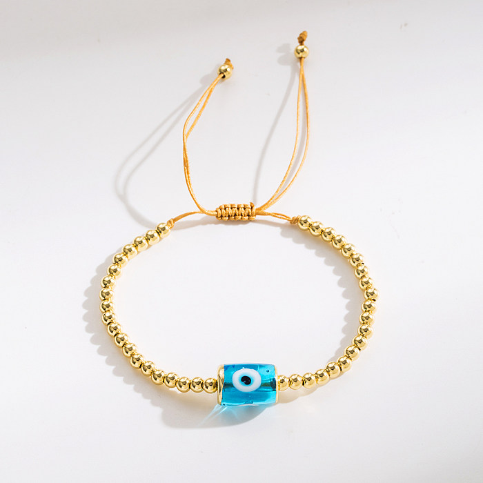 Fashion Devil'S Eye Rope Copper Enamel Bracelets 1 Piece