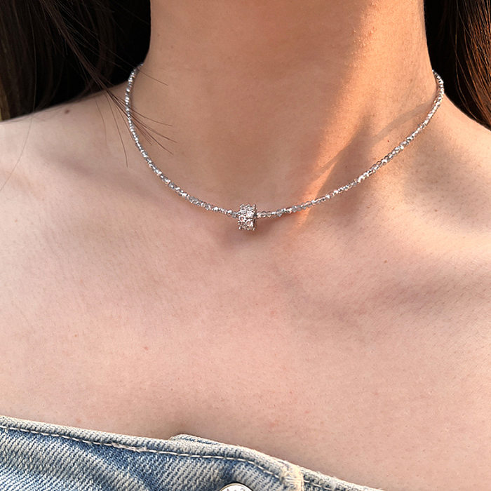 Elegant Basic Lady Solid Color Copper Plating Necklace