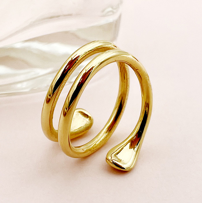 Modern Style Streetwear Commute Snake Stainless Steel Metal Layered Gold Plated Rings