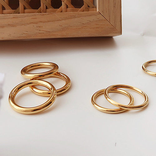 Anéis de polimento de aço inoxidável de cor sólida de estilo simples