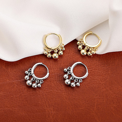1 paire de boucles d'oreilles pendantes élégantes, streetwear géométriques en cuivre plaqué or et argent