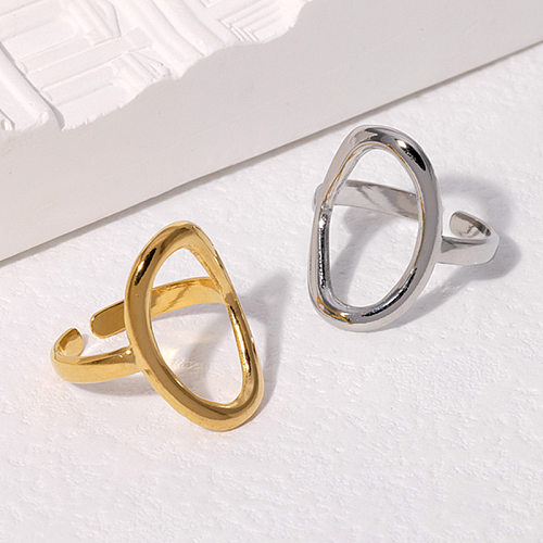 Einfacher, geometrischer, unregelmäßiger offener Ring aus Edelstahl, 1 Stück
