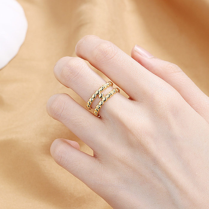 1 Piece Fashion Solid Color Copper Plating Hollow Out Open Ring