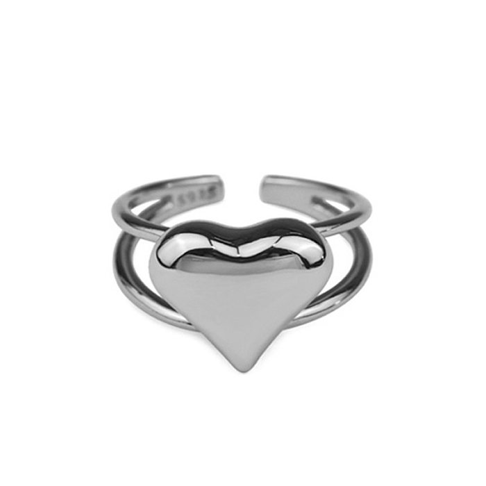 Neue Mode Herz Ring Weibliche Einfache Temperament Hohl Mode Herz-förmigen Ring