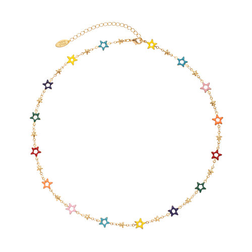 Collier de bracelets en patchwork de cuivre étoile de style simple