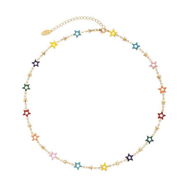 Simple Style Star Copper Patchwork Bracelets Necklace