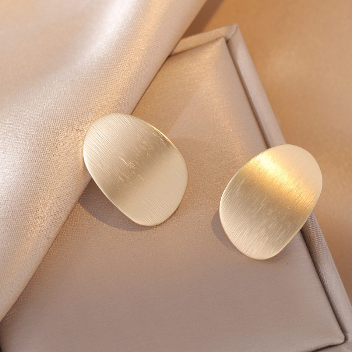 1 Pair Simple Style C Shape Round Plating Copper Earrings